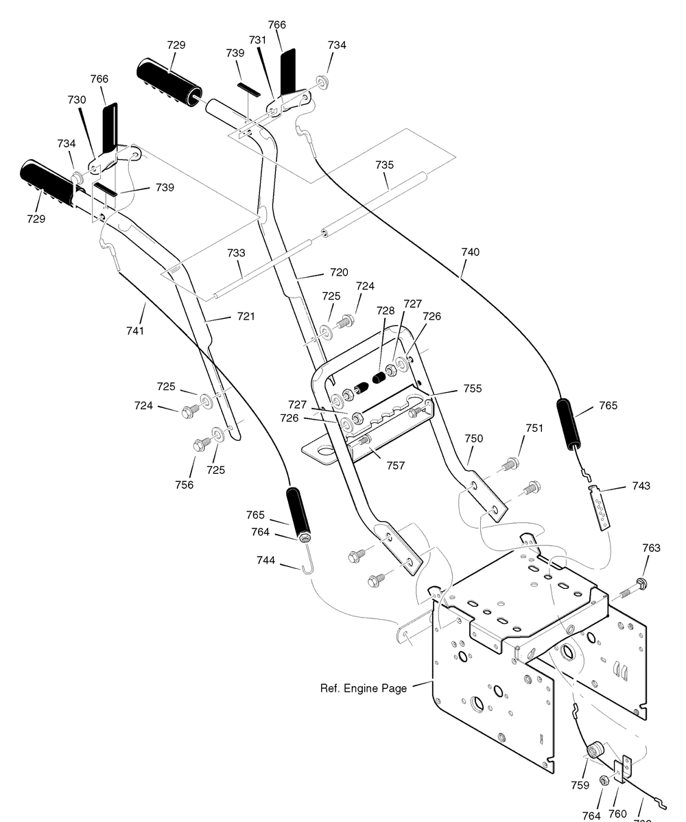 Handle Assembly Diagram and Parts List for 1695372-6240900X43 2007 Briggs and Stratton Snow Blower